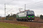 Mit 193 936 von ELL unternahm das Werk Dessau am 21.02.23 Hochgeschwindigkeits-Messfahrten zwischen Bitterfeld und Wittenberg. Auf dem Weg Richtung Wittenberg passiert der Vectron hier Gräfenhainichen.