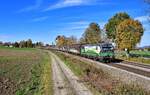 193 245 mit einem Güterzug am 04.11.2023 bei Langenisarhofen.