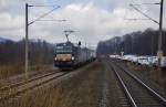 X4E -850 (193 850) von MRCE mit einen Containerzug zu sehen in Mittelsinn am 25.02.15.