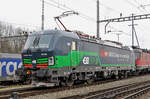Lok 193 259-9 wartet beim Güterbahnhof Muttenz auf den nächsten Einsatz. Die Aufnahme stammt vom 20.02.2017.