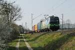 Die ELL-193 232 durchfährt am 27.03.2020 Boisheim in Richtung Mönchengladbach