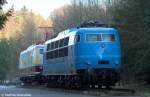 Das blaue Wunder!  103 197-0 und E03 002 im Spatzenpark am 15.01.07.