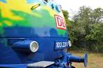 Die frisch Lackierte Front von 103 220-0 am 16.06.17 beim Sommerfest im DB Museum Koblenz