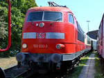 Die Elektrolokomotive 103 233-3 im August 2018 im Eisenbahnmuseum Koblenz.