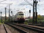 103 235-8 mit Sonderzug  August Horch  Dresden-Ingolstadt bei der Durchfahrt von Dresden Friedrichstadt.20.10.07.