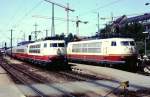 103 169-9 heben 103 222-6 Nrnberg Hbf, Juli 1987 