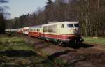 103220 mit EC 31 hier am 24.4.1988 zwischen Vehrte und Ostercappeln auf dem Weg nach Hamburg.