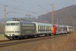 railadventure mit 103 222 nördlich von Salzderhelden in Richtung Göttingen mit einer Triebwagen Überführung am 20.03.15 um 16:16