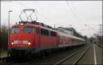 unsere  neue : 110 436 mit dem RE11592 bei der Ausfahrt von Geilenkirchen 10.3.2009