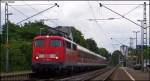 110 380 mit dem RE11596 nach Aachen im Bahnhof Geilenkirchen 10.6.2009