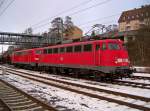 110 427 und 111 193 abgestellt in Marburg(Lahn), 20.2.010.