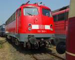 110 300-1 in der Lokausstellung beim Frhlingsfest und 10 jhrigen Bestehens des DB Museums Koblenz-Ltzel am 21.05.2011.