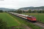 110 491-8 mit dem NF 13990 (Mnchen Ost Pbf - Lourdes) bei Heddesheim.