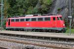 Seitenansicht am 13.09.2014 bei den Triberger Bahnhoftagen von der 110 468-6.