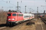 115 459-0 zog am 16.3.2016 ein ICE1 Bordrestaurant mit 2 Adapterwagen von Hamburg-Eidelstedt ins ICE-Werk Krefeld.