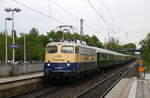 110 383-7  Centralbahn  kommt mit einem Sonderzug aus Mönchengladbach nach Aachen-Hbf aus Richtung Mönchengladbach-Hbf,Rheydt-Hbf,Wickrath,Beckrath,Herrath,Erkelenz,Baal,Hückelhoven-Baal,Brachelen,Lindern,Süggerath,Geilenkirchen,Frelenberg,Zweibrüggen und fährt durch Übach-Palenberg in Richtung Rimburg,Finkenrath,Hofstadt,Herzogenrath, Kohlscheid,Richterich,Laurensberg,Aachen-West,Aachen-Schanz,Aachen-Hbf.
Aufgenommen vom Bahnsteig 2 in Übach-Palenberg. 
Bei Regenwetter am Nachmittag vom 11.5.2017.
