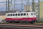 Euro-Express Lok 110 169-0 wartet am Badischen Bahnhof auf die nächste Fahrt. Die Aufnahme stammt vom 19.01.2018.
