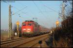 110 416-2 zog am 19.12.07 RB 37160 von Donauwrth nach Aalen, aufgenommen bei Aalen-Hofen.