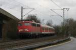 110 416-5 eilt mit RB 19274 am 20.03.2008 dem Endbahnhof Plochingen entgegen.