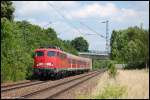 110 503 bringt am 19.06.08 RB 37154 von Donauwrth nach Aalen und passiert gleich den Hp Hofen(b Aalen) am Km 76,0 der Remsbahn (KBS 786).