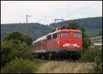 110 460-3 zog am 24.07.2008 eine RB von Donauwrth nach Aalen.