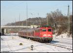 110 508-9 erreichte am Nachmittag des 19.02.2009 mit ihrer RB aus Donauwrth bei strahlendem Sonnenschein den Zielbahnhof Aalen. Zum Vergleich - das selbe Bild im Hochsommer: ID 209012, Web-Adresse: http://www.bahnbilder.de/name/einzelbild/number/209012/kategorie/suchen/suchbegriff/Johannes+Uhl.html