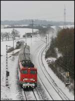 110 484-3 konnte ich am Nachmittag des 13.02.2009 mit ihrer RB von Donauwrth nach Aalen bei Hofen aufnehmen.
