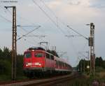 110 473-6 mit der RB 24928 (Bremen Hbf -Bremerhaven-Lehe) bei Loxstedt 20.8.0