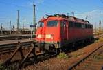 110 343-1 steht am 07.11.2009 abgestellt im Leipziger Hauptbahnhof.