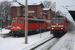 110 480 und 120 150 treffen sich am 12.02.2010 bei Schneefall in Gifhorn