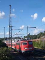 Die 110 493-4 am 16.08.2010 bei der Einfahrt in Herzogenrath.