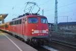 RHEINE (Kreis Steinfurt), 27.03.2012, 110 497-5 als RB 68 nach Münster Hbf an Gleis 5 im Bahnhof Rheine