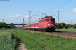 110 415-7 mit der RB 38863 (Biblis-Karlsruhe) am 03.05.2012 bei Graben-Neudorf.