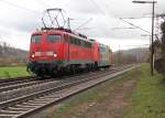 Am 05.11.2012 schleppte die 110 469-4 die kurz vorher in Stuttgart entgleiste 101 037-0 ins Werk nach Dessau.