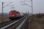 110 469 mit ICE-T im Schlepp am 30.03.2013 in Gundelsdorf Richtung Kronach.