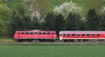 RE 19003 (Waiblingen-Aalen) mit Schublok 110 483-5 bei Lorch 15.5.13
