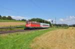 110 491 kommt mit dem PBZ 2460 aus Mnchen-Pasing die Filsbahn Richtung Stuttgart gefahren.Bild Aufgenommen bei Ebersbach(Fils)am 17.8.2013