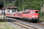 Die letzte DB 110 im Regio Einsatz, die Stuttgarter 110 446-4 sollte am 18.08.2013 das letzte mal den Radl Express als RB von Bad Wildbach nach Stuttgart auf der Enztalbahn ziehen, hier in Neuenbrg,