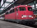 Am 2.2.13 fuhr 110 416 mit einem Gäubahn IC umher. 
Hier steht der Zug im Stuttgarter Hauptbahnhof.