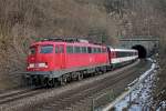 115 350-1 mit dem Ic 187 von Stuttgart Hbf nach Zürich HB bei Mühlen am Neckar.Bild vom 15.2.2015