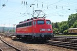 Nachschuss am 14.06.2015 auf 110 300-1, welche an diesem Tag die Fahrzeugparade des Sommerfestes im DB Museum in Koblenz Lützel eröffnete.