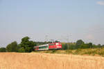 110 357 durchfährt mit einem Regionalzug am 4. August 2004 Kohlscheid bei Aachen.