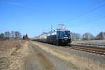 Centralbahn Krokus Exress mit 110 278-9 und 110 383-7 bei Karben (Wetterau) am 24.02.18