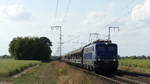 110 262 zieht den Henkelzug Langenfeld - Gunzenhausen über die Rhein-Main Bahn zwischen Klein-Gerau und Weiterstadt.