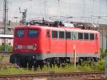 E-110-278-9 am 11.06.07 Gleisvorfeld Karlsruhe Hbf