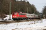 110 200 mit DZ 13225 „Treski“ (Bruxelles Midi – Zell am See) am 28.02.2009 in Aling.