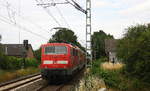 Ein Nachschuss von der 111 112 DB schiebt den RE4 aus Aachen-Hbf nach Dortmund-Hbf und kommt aus Richtung