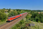 111 187 + 111 xxx mit einem RE am 23.08.2017 bei Laaber.