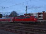 111 113 schiebt einen RE4 nach Dortmund in Rheydt Hbf ein. 29.1.2019