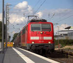 111 125 DB kommt die Kohlscheider-Rampe hoch aus Richtung Neuss,Herzogenrath mit dem RE4 aus Dortmund-Hbf nach Aachen-Hbf und fährt durch Kohlscheid in Richtung Richterich,Laurensberg,Aachen-West,Aachen-Schanz,Aachen-Hbf. 
Aufgenommen vom Bahnsteig 2 in Kohlscheid.
Bei Sonne und Wolken am Nachmittag vom 9.9.2019.